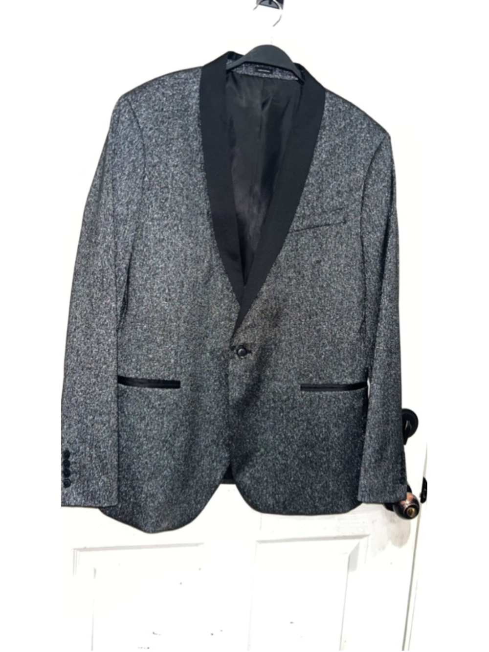 Men's JF J.Ferrar Gray & Black Slim Fit Sport Coat 46R